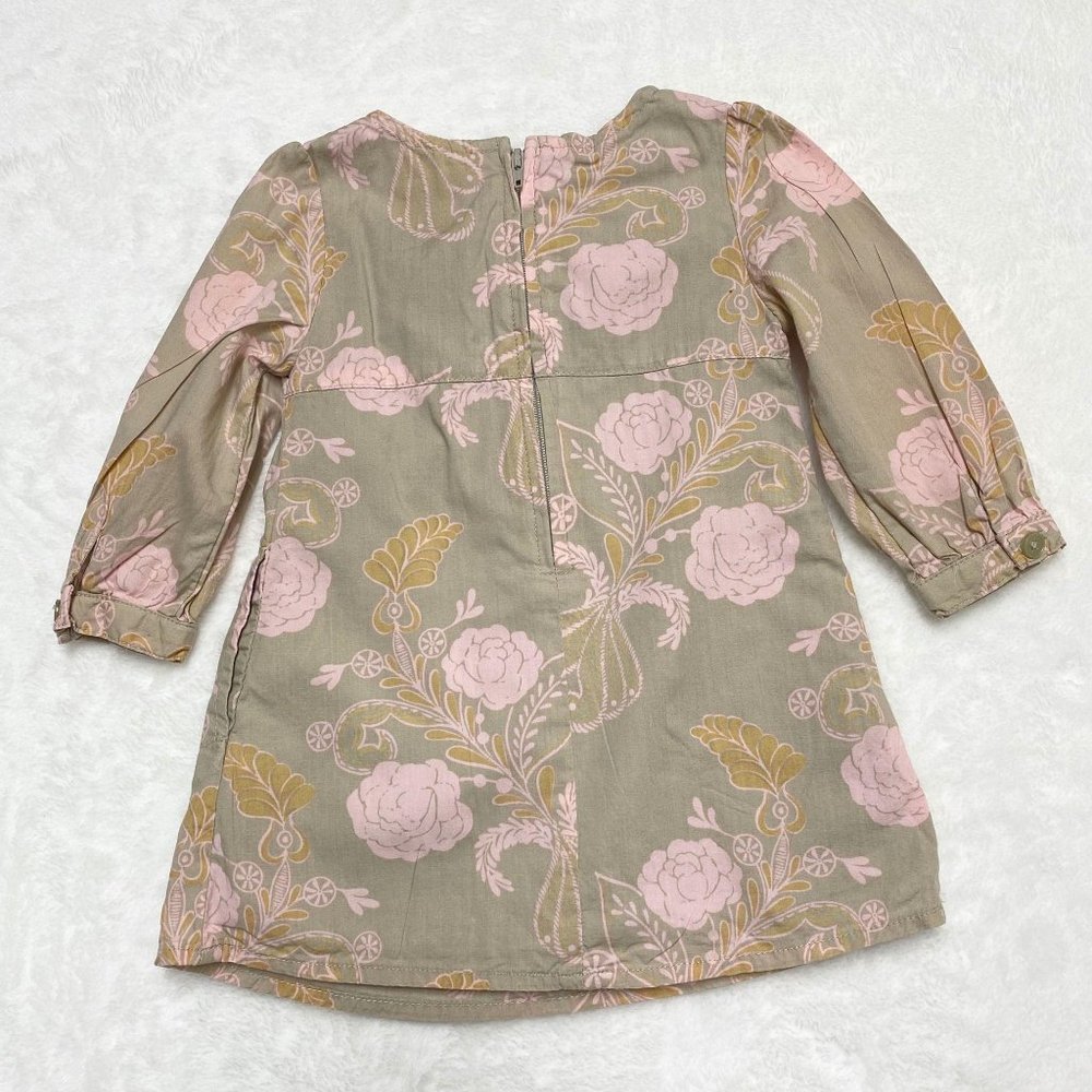Old Navy minimal beige pink floral dress‎ 6-12 - Picture 5 of 6